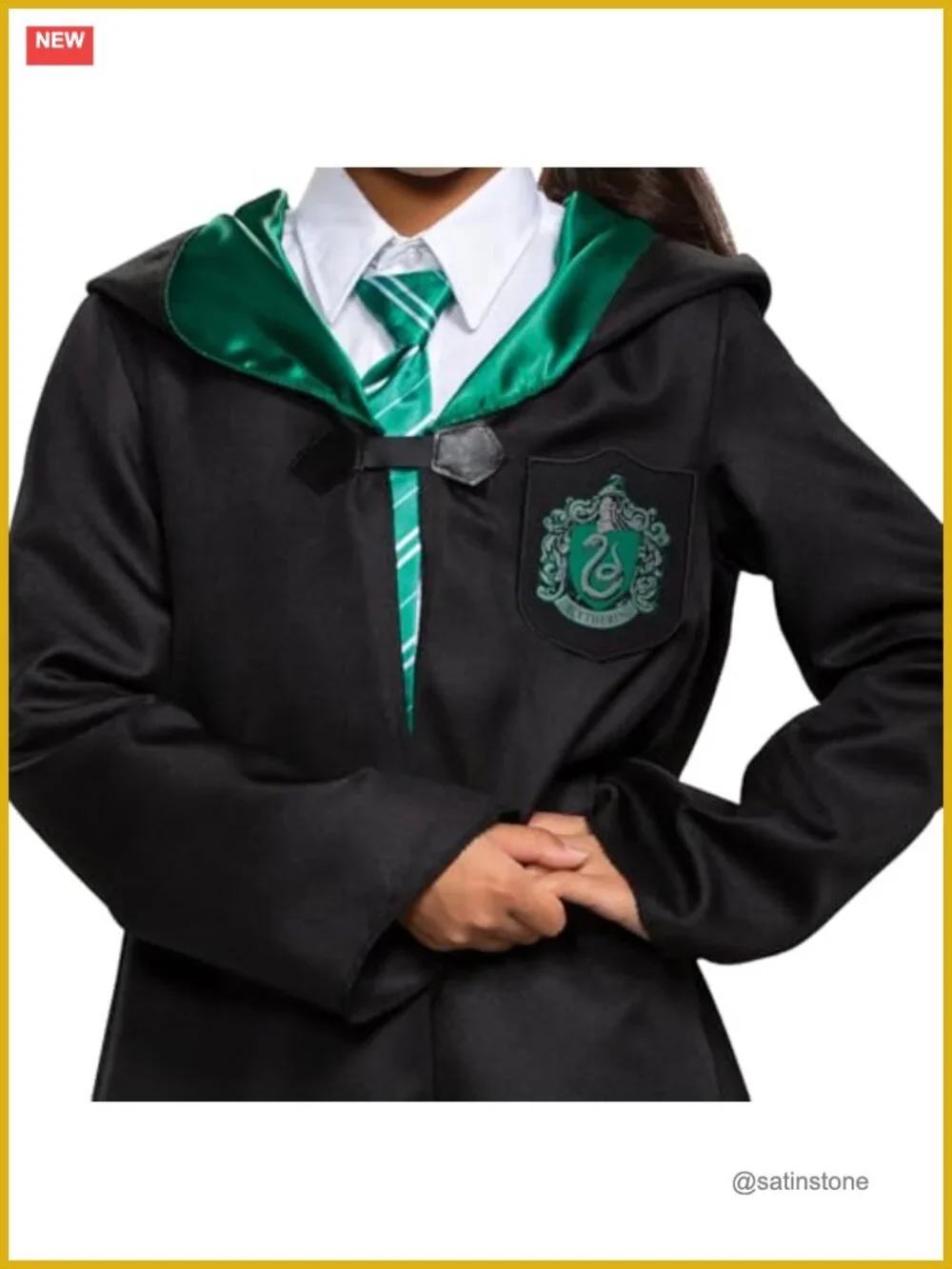 Kids Slytherin Wizard Robe Costume - Official Harry Potter Dress Up, Polyester